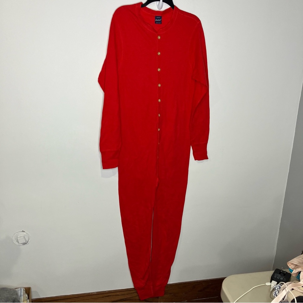 Duofold Union suit red size M(38-40) wool blend